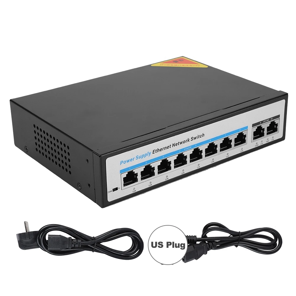 

10-port non-standard POE switch has built-in power supply of 24V 200-240v
