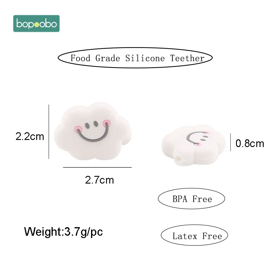 5pc Silicone Animal Beads BPA Free Baby Teething Beads DIY Toy For Pacifier Clips New Born Silicone Rodent Tiny Rod Baby Teether