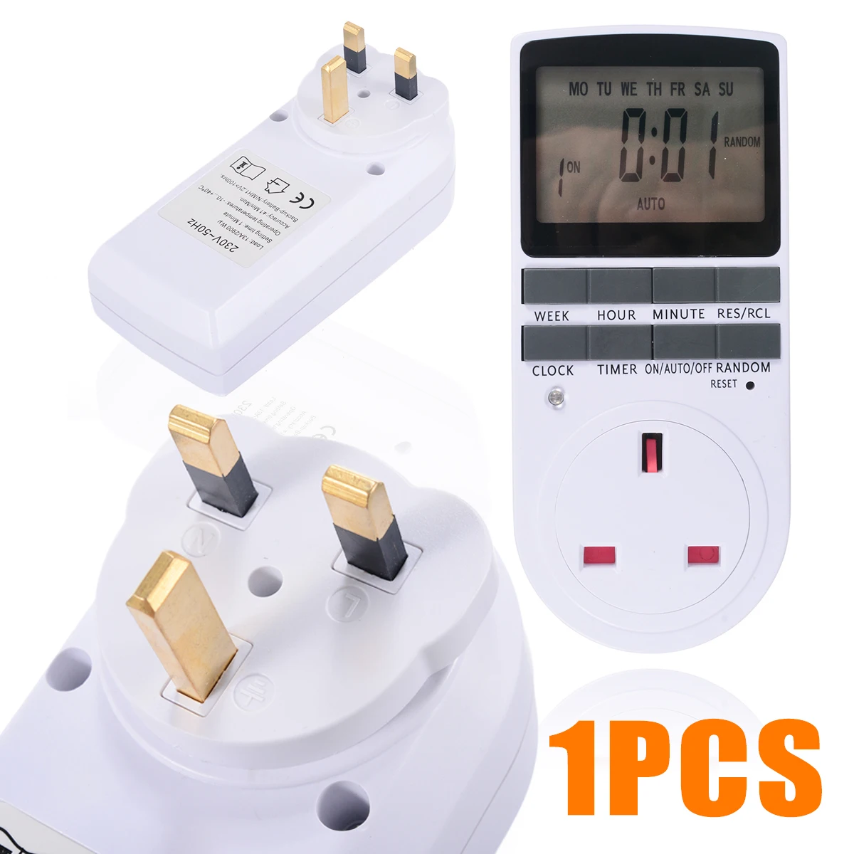

LCD Digital Programmable Timer Switch Socket Electronic UK Plug 12/24 Hours Timer Switch Socket with Clock for Home Timer Switch