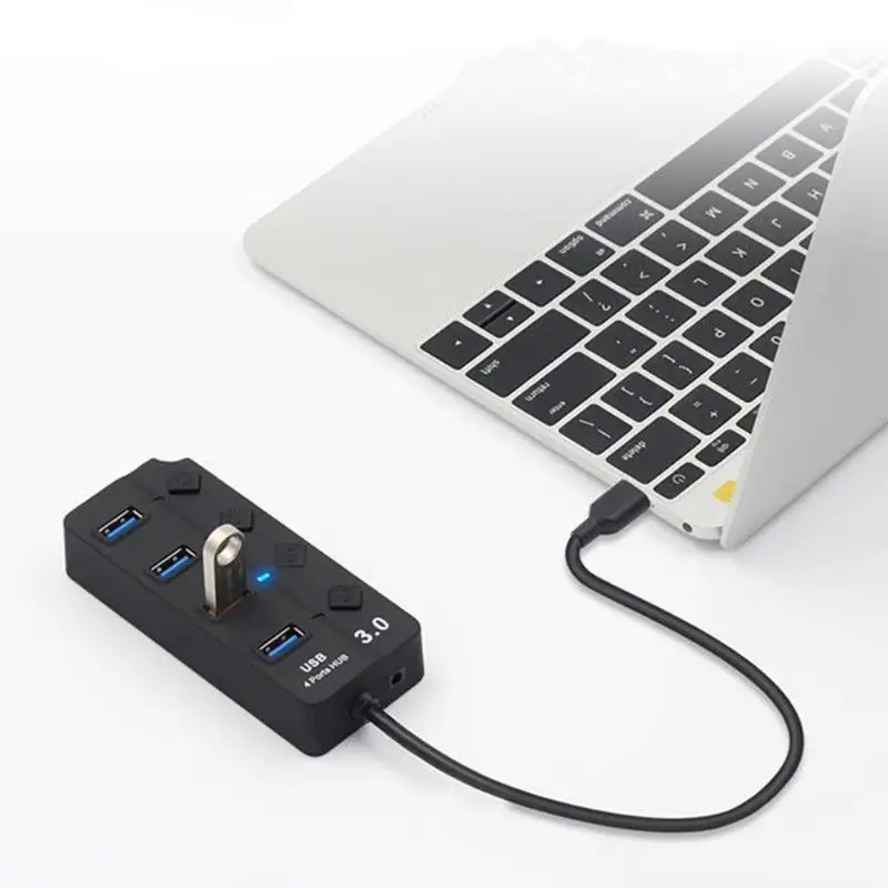 

4/7 Port USB HUB High Speed 5Gbps USB 3.0 Splitter with Switch for Computer Protection: each port has its own switch
