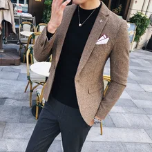 Осенний и зимний корейский вариант самообработки Хаундстут материал маленький костюм Британский Ветер Повседневный блейзер