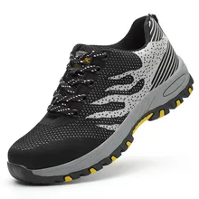 Мужские строительные рабочие ботинки; женская уличная обувь с пунктурной подошвой; дышащая Нескользящая рабочая обувь со стальным носком; большие размеры