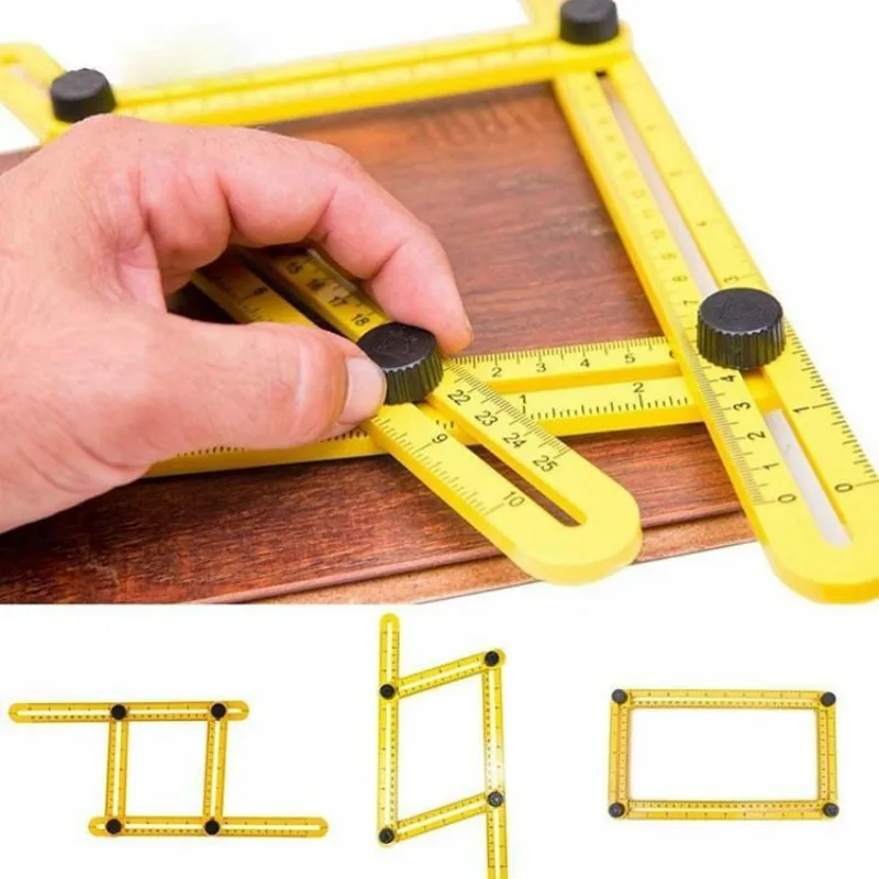 Multifunctional Four Folding Plastic Angle Ruler Adjustable Measuring