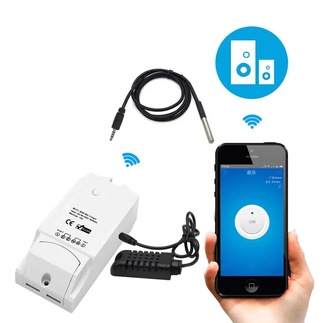 Умный Wifi переключатель Sonoff TH16 контроль температуры и влажности умный домашняя