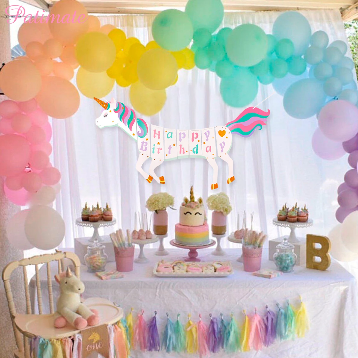 Magical Unicorn Kid Baby Shower Birthday Party Tablecloth Decorations Supplies 