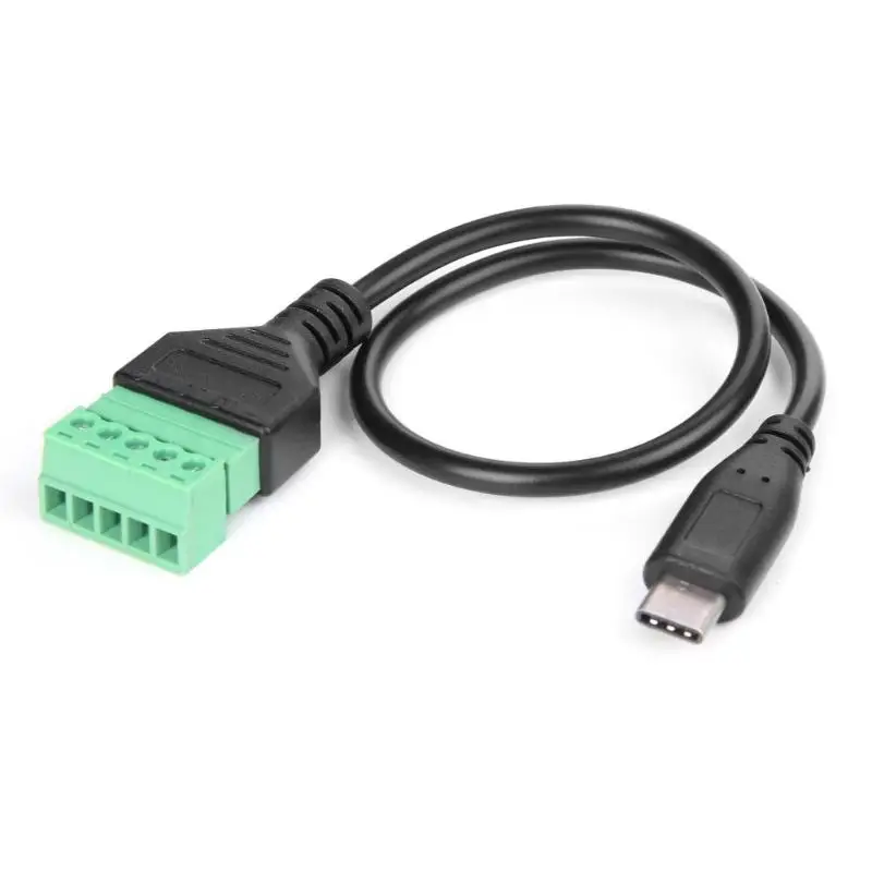 USB 3 1 тип c папа 5 Pin винтовой клеммный разъем ж/30 см экранированный кабель|Кабели| |