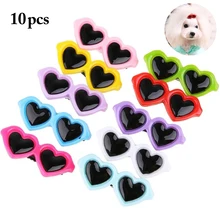 10 шт. милые очки для домашних животных шпилька корейская версия декоративных очков для домашних собак в форме сердца шпилька случайный цвет