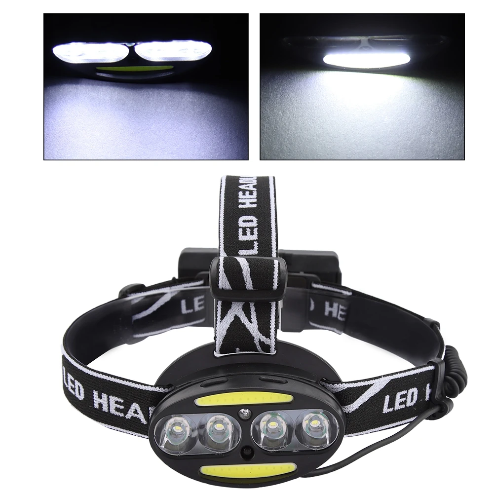

COB T6 LED Head Light Outdoor Night light Induction Searchlight Adjustable Headband head flashlight