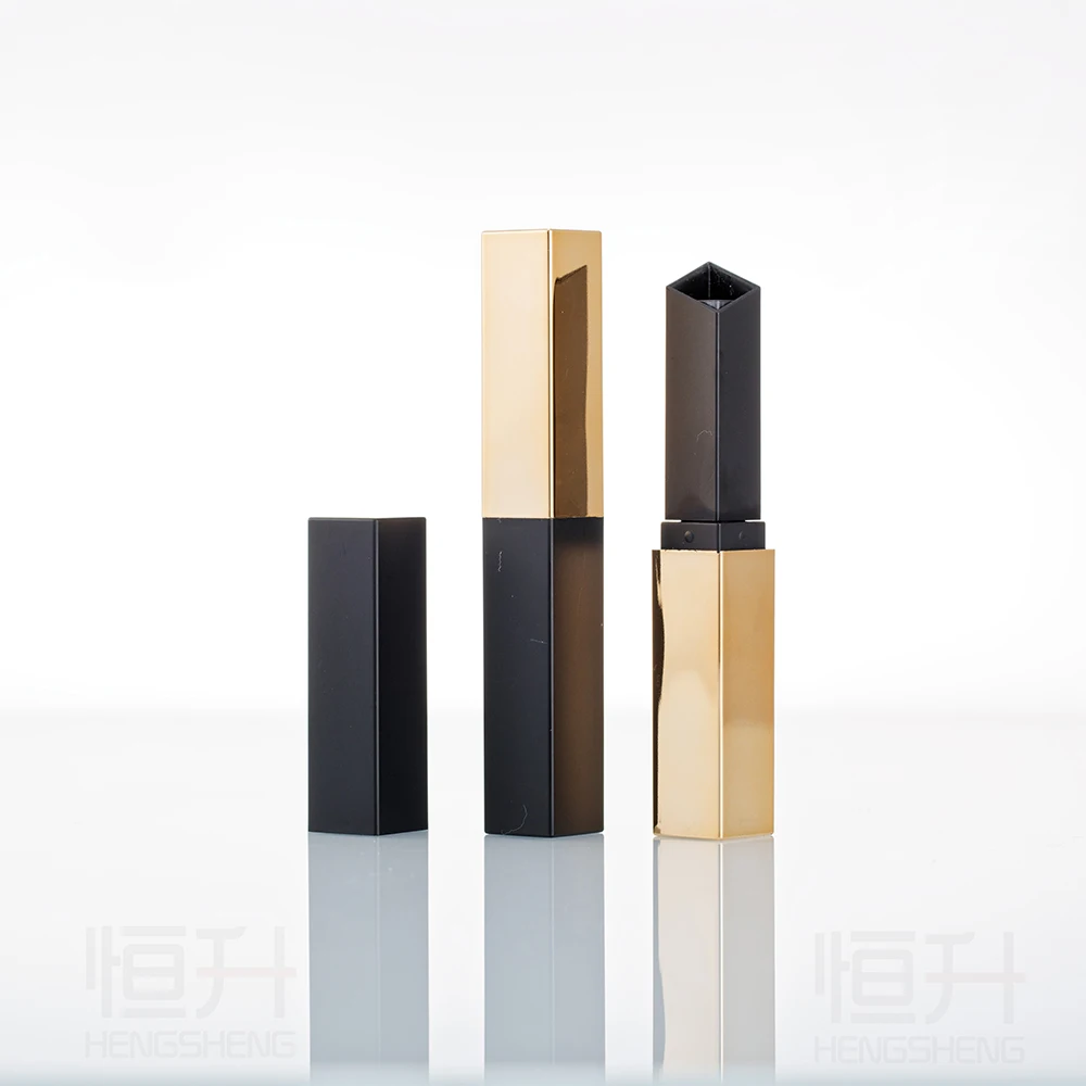 

Gold bottom with matt black cap empty lip gloss tube container 8.5mm neck