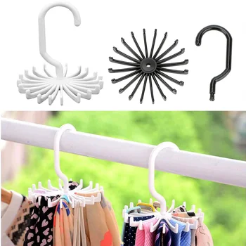 

Scarf Hanger Tie Belt Hanger Drying Rack Laundry Hanger Clothes Holder Wardrobe Organizer Rack ABS Rotating Home Storage