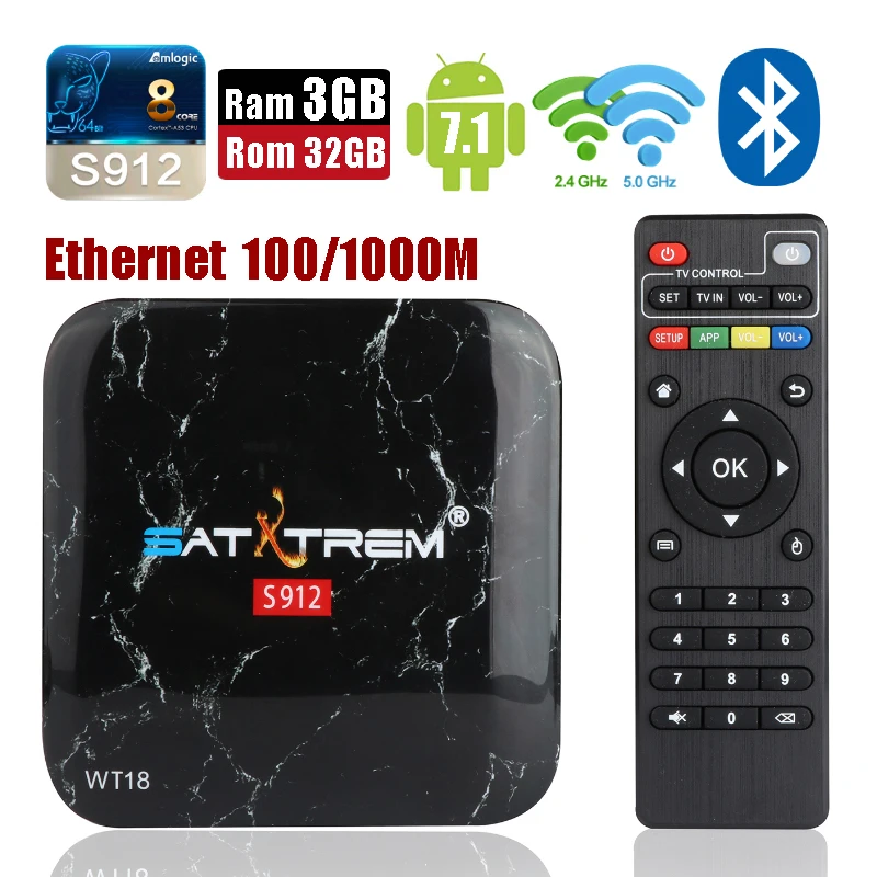 

Satxtrem Wt18 Amlogic 8-core Ram 3gb Rom 32gb Android 7.1 Smart Tv Box Dual Wifi Bluetooth 4.0 Set-top Box 3d 4k Hd Media Player