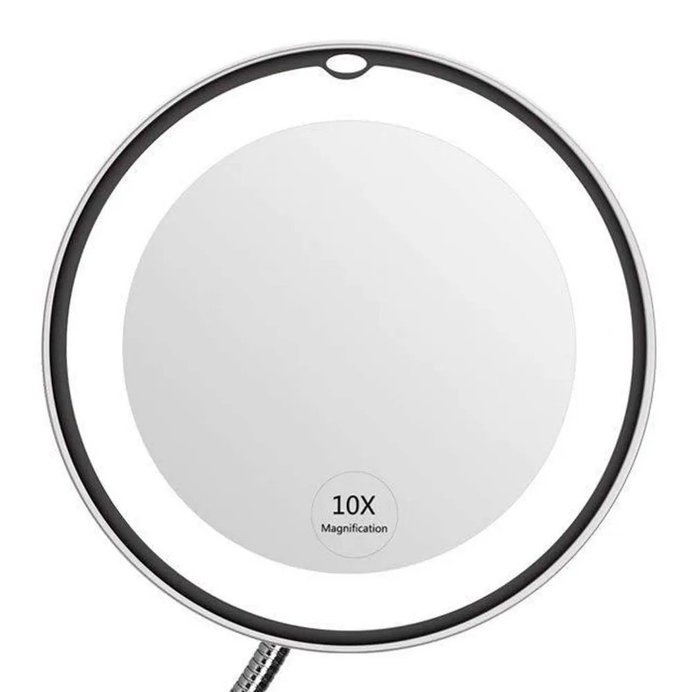 Зеркало для ванной регулируемое 10x увеличительное яркое LED 360 поворотное зеркало