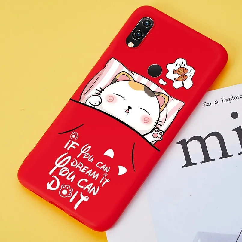 Силиконовый чехол для Xiaomi Redmi Note 7, чехол с милыми животными, котом, Кроликом, матовый чехол, 3D рельефный бампер для Redmi 5 Plus Note 5 6 Pro 6A