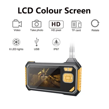 

1PC LCD Display 4.3" Digital Video Inspection Camera Waterproof LED Light 2MP 1080P Snake Scope Borescope Endoscope For Car