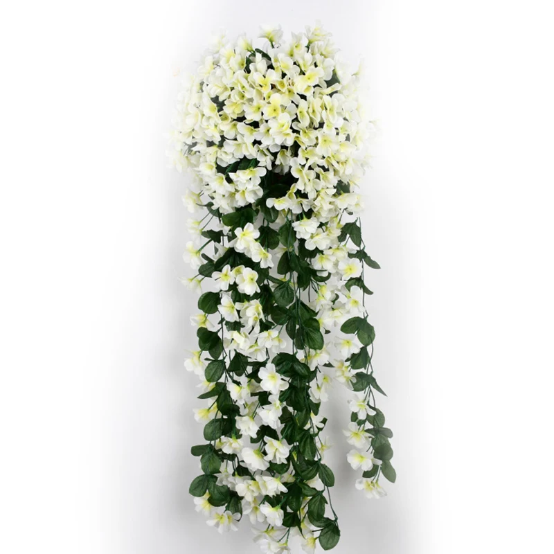 Silk 2pcs Nice Artificial Violet Flowers With Leaves Wallflower Wisteria Vine Hanging For Home Balcony Wedding Decor Silk 2pcs Nice Artificial Violet Flowers With Leaves Wallflower Wisteria Vine Hanging For Home Balcony Wedding Decor