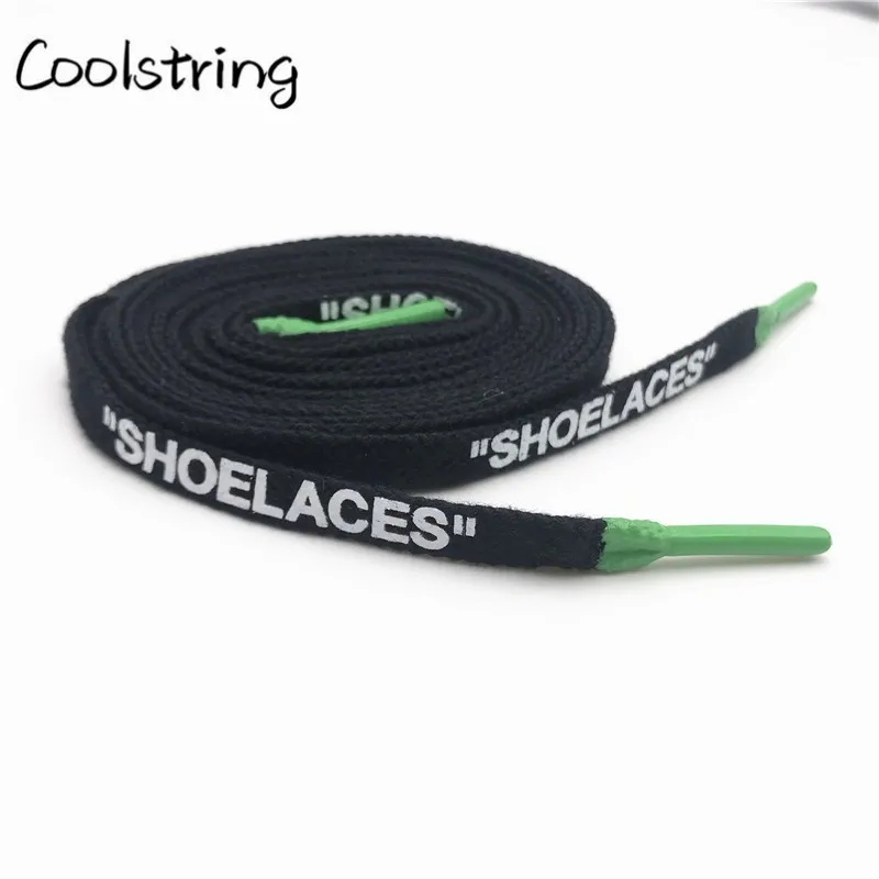 Coolstring Double-sided Printing At The End Of Shoelaces OW The Ten Shoe Laces With Silicon For Sneakers Boots With Zip Tie Logo