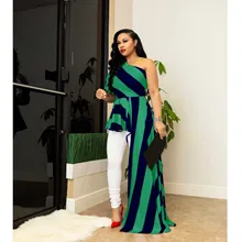 2019 Fashion Women T-Shirt Dress Casual Workwear Office One Shoulder Dress Striped Hem Irregular Dress 2019 Fashion Women T-Shirt Dress Casual Workwear Office One Shoulder Dress Striped Hem Irregular Dress