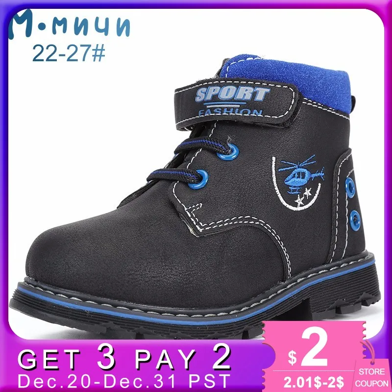

MMnun Kids Winter Boots Fashion Boys Boots Warm Boots For Boys Back To School Shoes For Boy Winter Kids Boots Size 22-27 ML9871