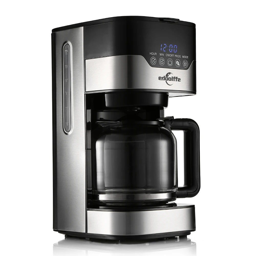 1.5L Smart Programmable Drip Coffee Machine With Glass Pot Multi