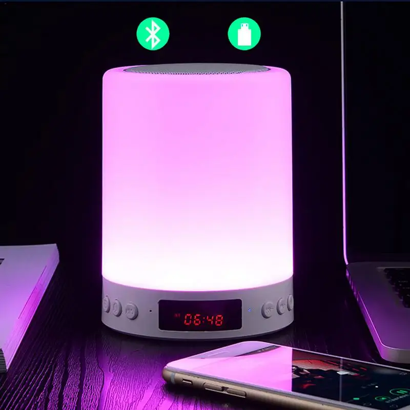 

New Clock LED Lights Bluetooth Speaker Colorful Lights Smart Alarm Clock Wireless Bluetooth Night Light Atmosphere Light Speaker