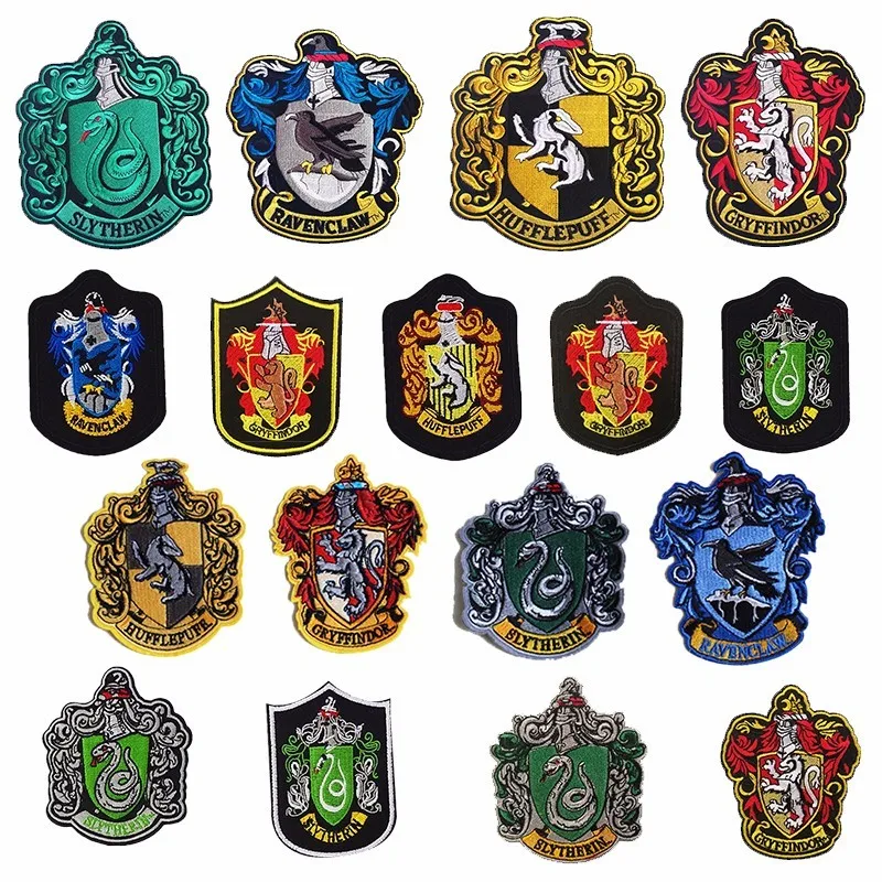 

PGY Harry Potter series Stickers Badge Embroideried Iron On Patches For Clothing Jeans Gryffindor Hogwarts Slytherin Patch Decor