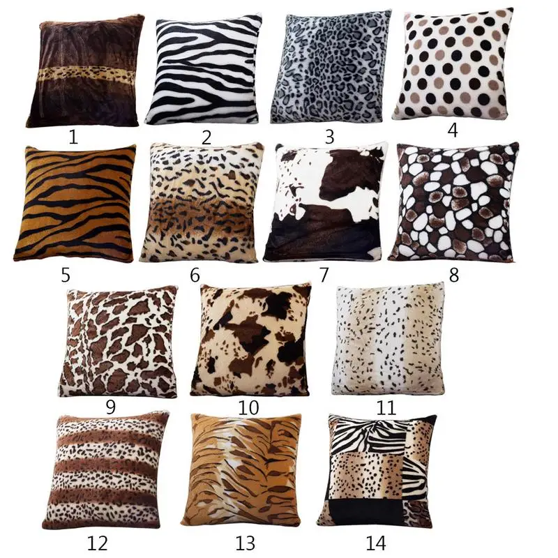 45x45cm Animal Cat Leopard Print Pillow Case Throw Pillow Covers Splice