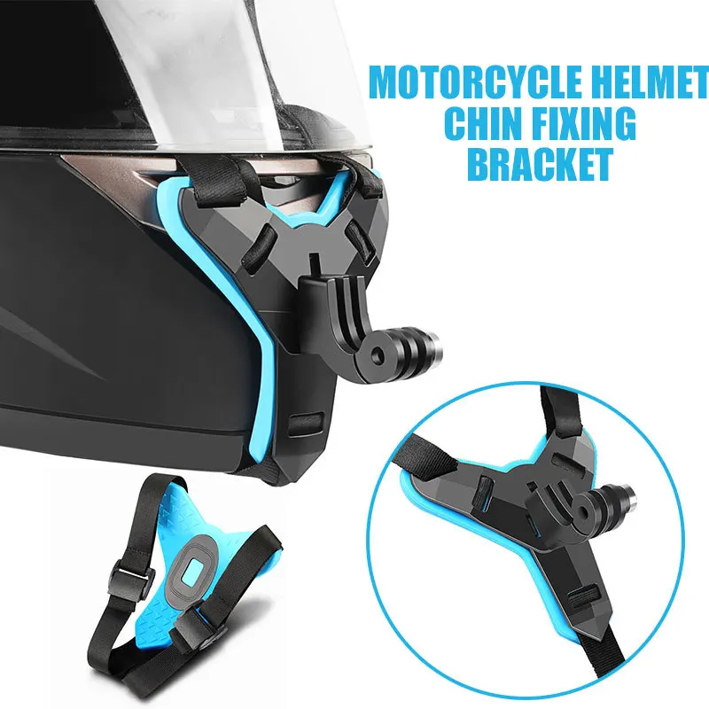 Мотоциклетный шлем подбородка Fxed кронштейн спортивные Камера для верховой езды аксессуары для Gopro Hero7/6/5/4 поставляется с J и пряжкой; Цвета: черный+ синий