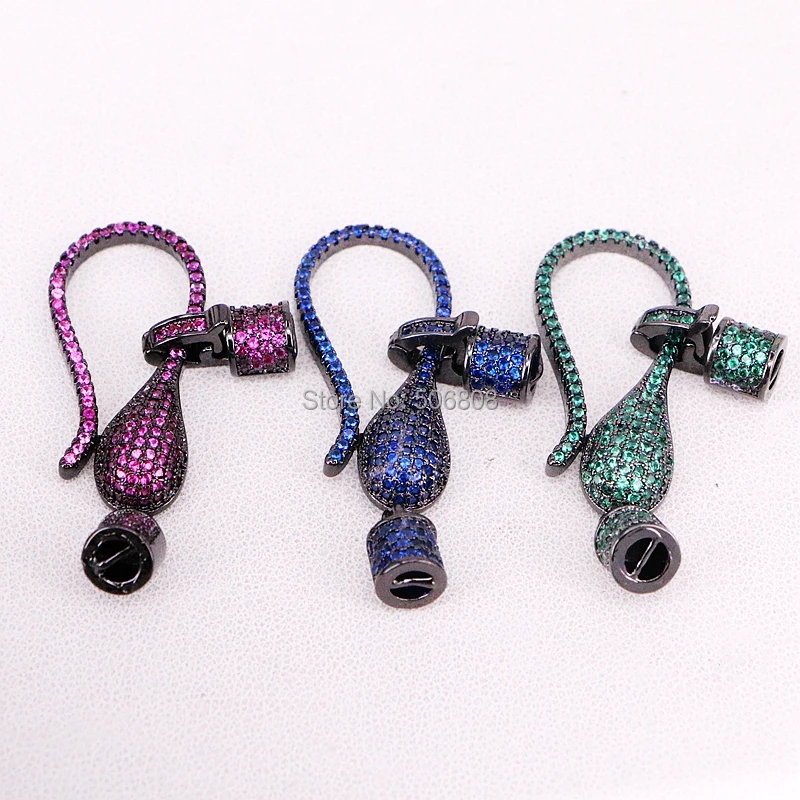 5PCS ZYZ321-8016 Micro Pave CZ Lobster Clasp Enhancer Snap Jewerly Closures | Украшения и аксессуары