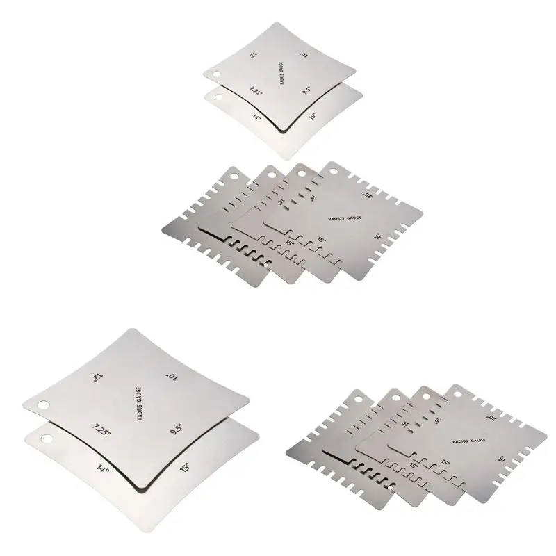 

Guitar Notched Radius Gauges Measuring Neck/Fret Strings Toothed Radian Stainless Steel Luthier