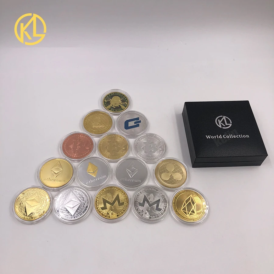 Gold Plated Physical Bitcoins Bit Coin BTC With Case And Nice Gift Box Physical Metal Antique Imitation BTC Coin Art Collection-3