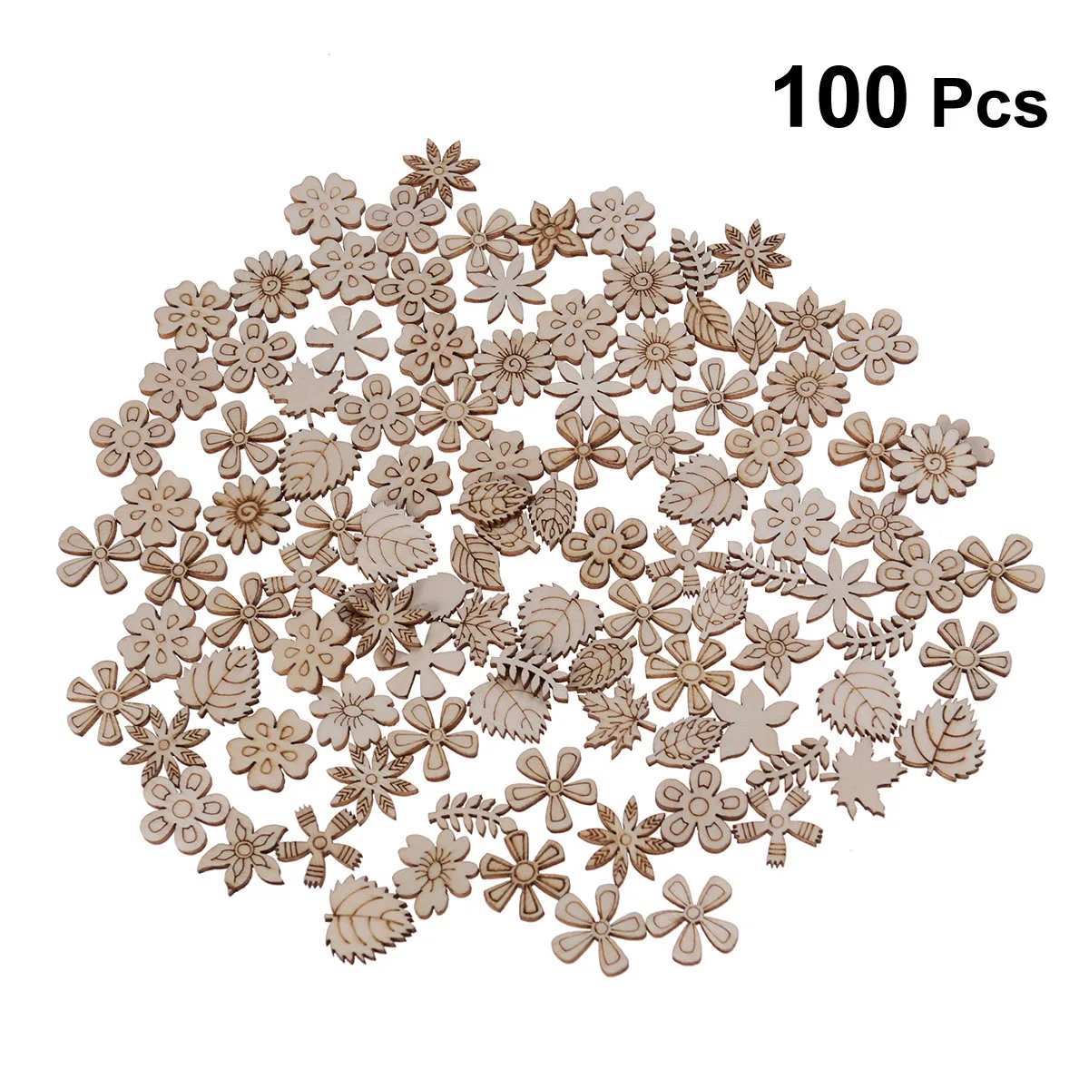 

100pcs 20mm Wooden Slice Natural DIY Doodle Educational Toy Scrapbooking Embellishments DIY Craft Decor (Mixed Pattern)