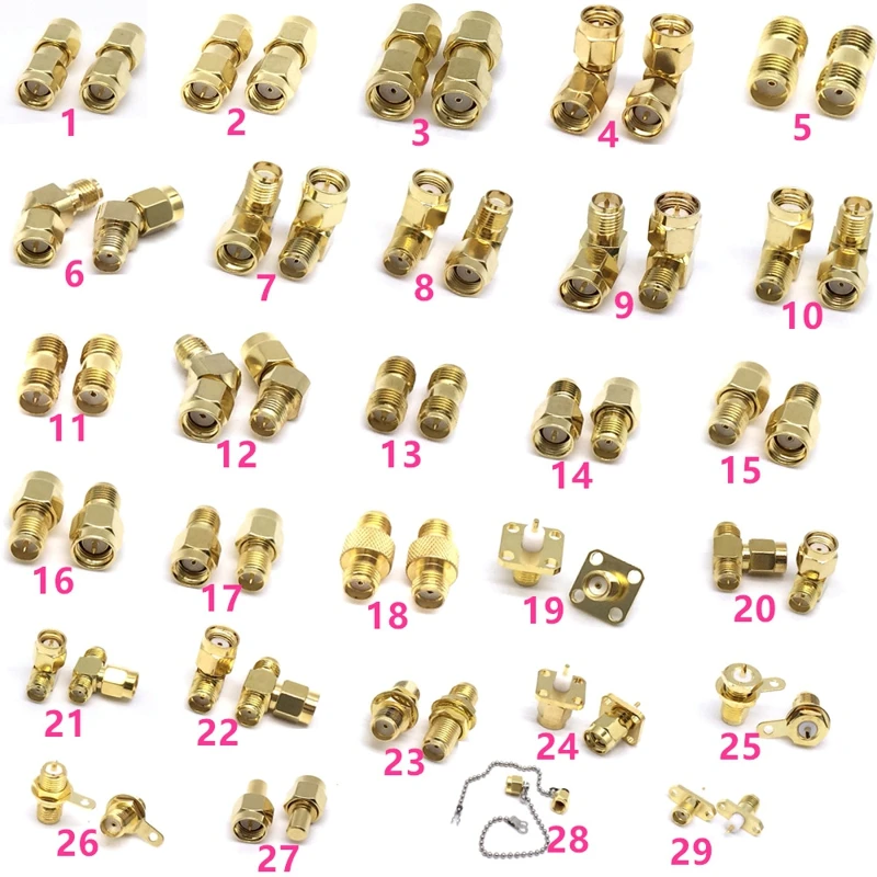 Коннектор JX(21-29) 2 шт. РЧ коаксиальный адаптер SMA к SMA адаптер гнездо панель крепление с гайкой переборка ручка прямой припой