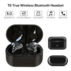 T8 Автоматическое Сопряжение Bluetooth5.0 наушники True Беспроводной наушники bt 5,0 головной телефон, когда наушники TWS с зарядным устройством