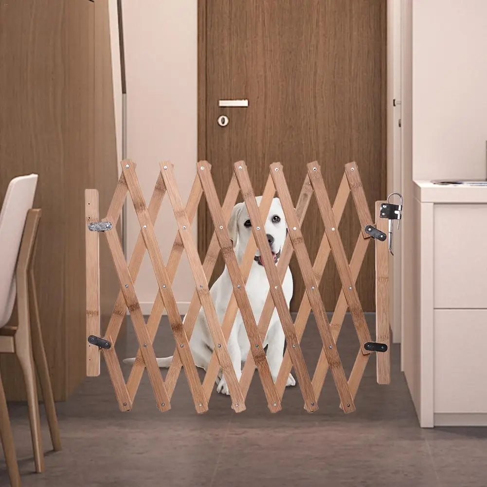 Multi-purpose Pet Isolation Door Wooden Fence Retractable Fence Dog Sliding Door Suitable For Door Wall Stairs Bedroom
