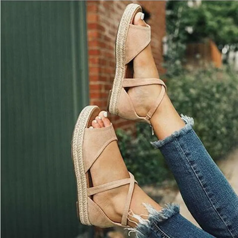 Women's sandals 2019 summer shoes fashion buckle Gladiator sandals platform open toes women sandals shoes