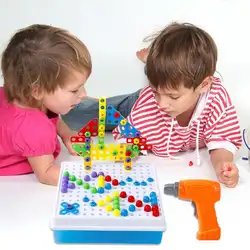 Детские игрушки электрическая гайка с отверстиями под ключ разборка матч инструмент Собранный блоки наборы игрушки для мальчиков дизайн