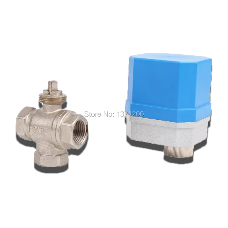 DN15 AC220V/110В/24В 12В/24В 3 ходовой шаровой кран латунный Электрический кран|Клапан| |
