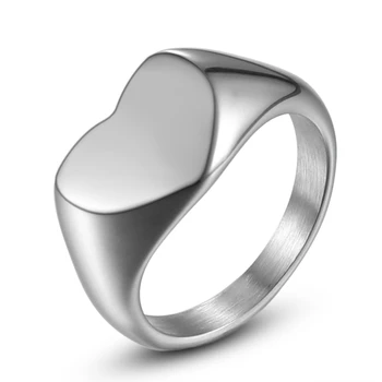 

jingyang Stainless Steel Silver Heart-shaped New Fashion Jewelry Ring For Girls And Women