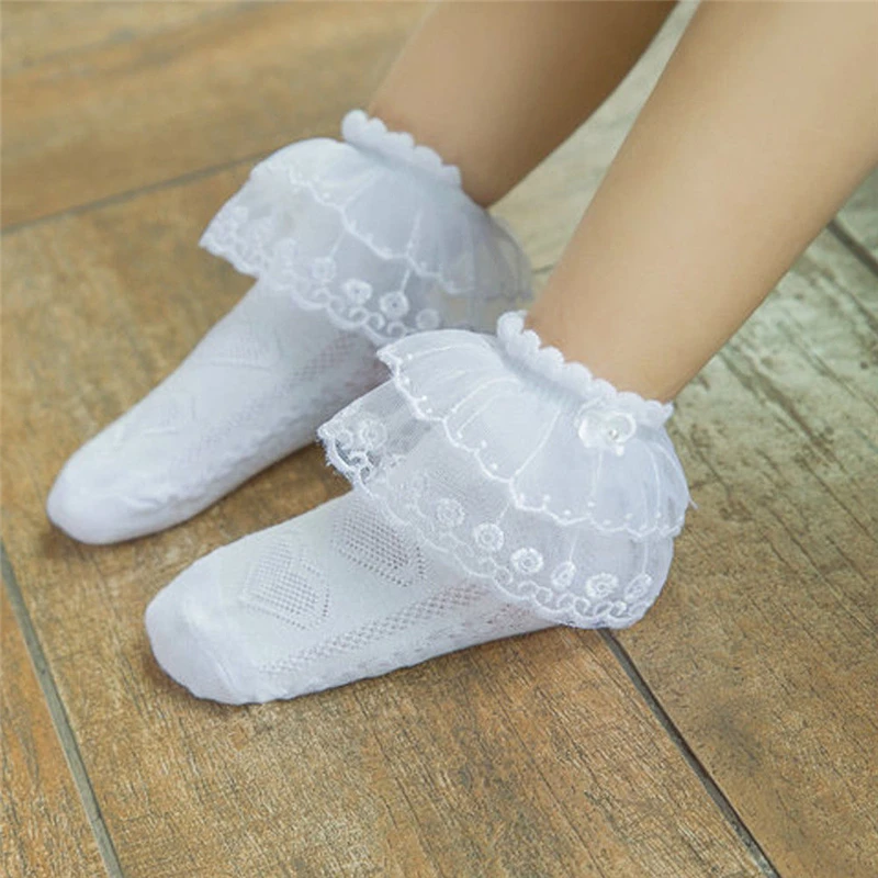 Милые кружевные носки с оборками для маленьких девочек короткие носки с оборками Короткие хлопковые носки-пачки принцессы