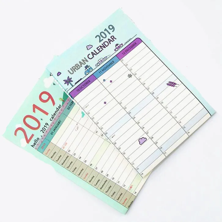 

2019 365 Days Paper Calendar Daily Planner Kawaii Stationery School Office Supplies Agenda , New Year Plan Schedule 43*58 cm