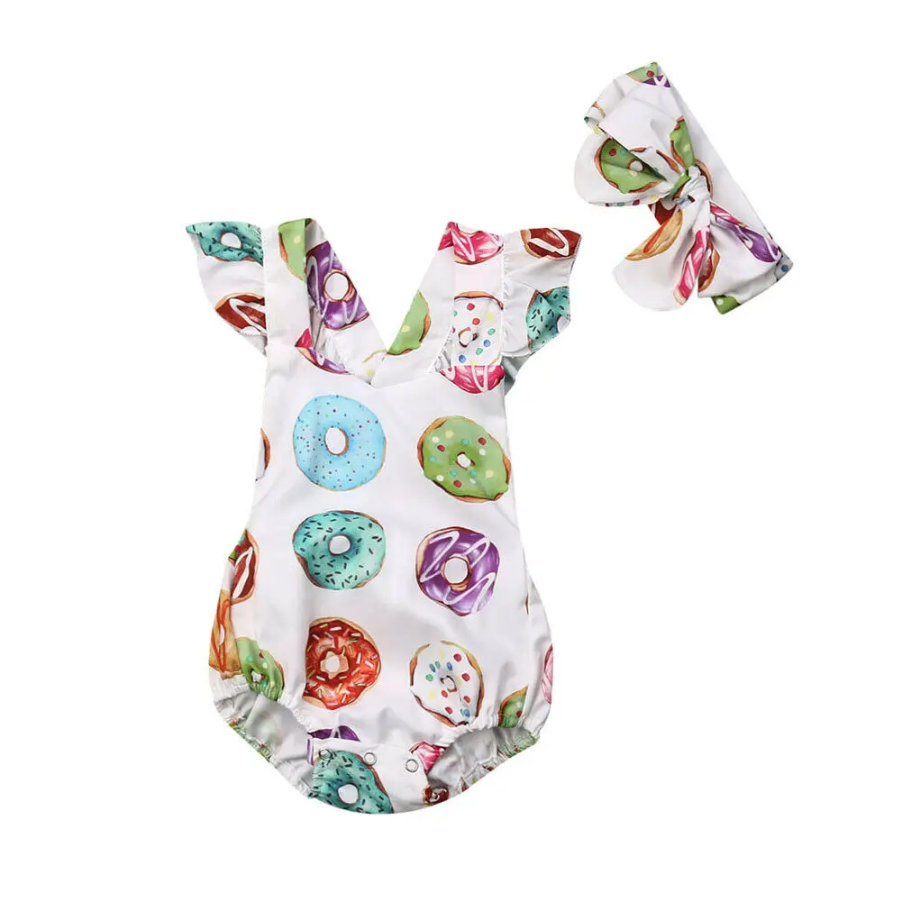 

Fashion Newborn Kids Baby Girl Donuts Romper Jumpsuit Sunsuit Outfits Clothes