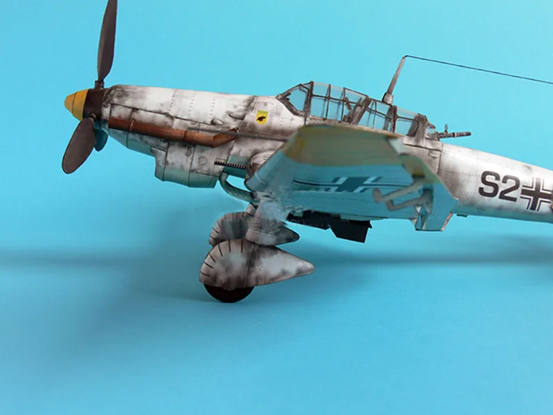 discounted  1:33 Germany Ju-87 Bomber Aircraft Model 3D Paper Model Space Library Papercraft Cardboard House fo