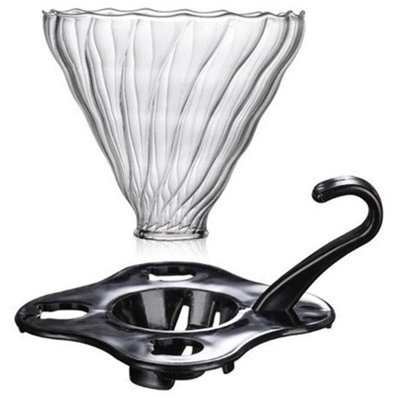 

Glass Coffee Dripper Clever Coffee Filter Glass Coffee Pour Over Funnel Dripper (Black)