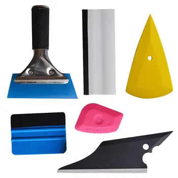 

6pc Practical Car Wrap Vinyl Tools Kit Scratch-free Squeegee Scraper Razor Glove Magnets Color Film Folding Tool