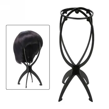 

1Pcs Black Wig Stand Holder Plastic Wig Stand Portable Folding For hair salon Display Styling Drying Display Travel For Women