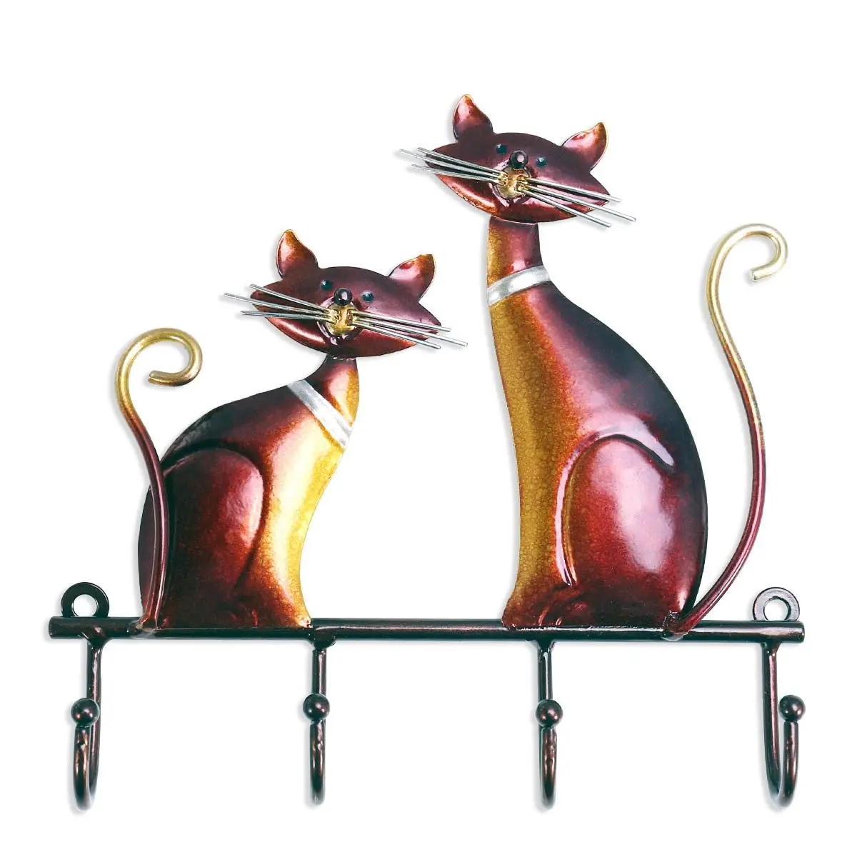 

Cat Wall Hook Art Decorative Hanger Cat Sculpture Hooks For Key Coats Bags Holder Wall Mount With 4 Hooks Home Accessories
