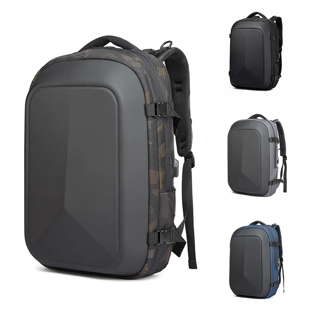 

Men Business Bag USB Charging Carrying Case Travel Waterproof Solid Large Capacity Gift Fashion Laptop Backpack Oxford Cloth