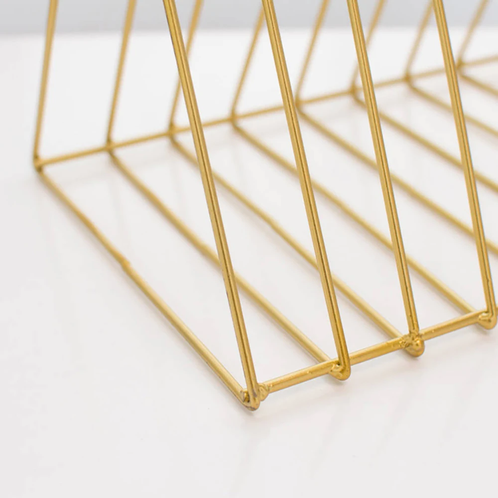 الشمال ديكور مثلث بسيط المطاوع الحديد سطح المكتب تخزين الرف الرف ملف مجلة غلاف مكتب رف منظم قرطاسية