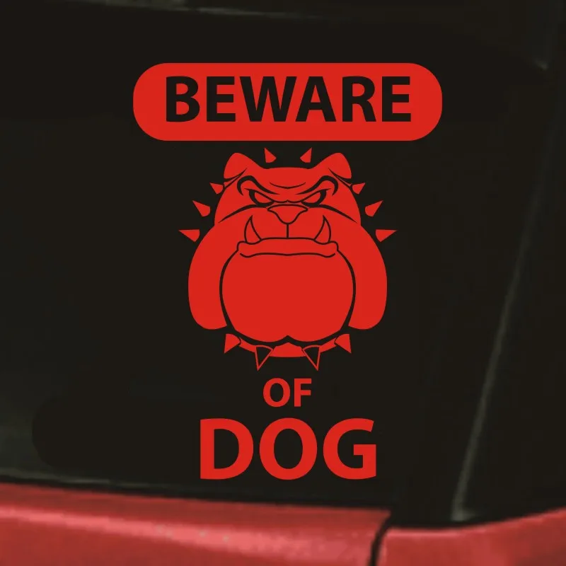 

Beware of dog Car Style Decorating English Bulldog Dog Tired Dog Reflective Vinyl Decal Sticker Window Decal Sticker 15x11cm