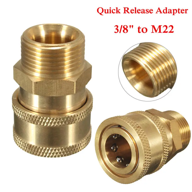

3/8 Inch Quick Adapter Connect to M22 Metric Fitting High Pressure Washer tool and Hose New Arrival
